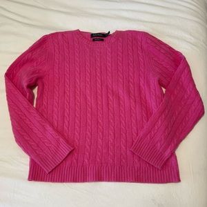 Lauren by Ralph Lauren pink cashmere cable sweater